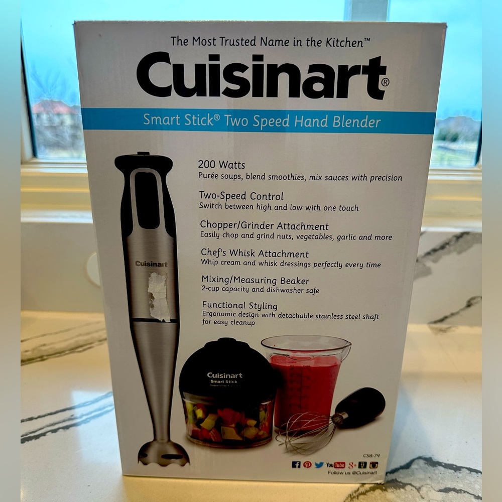 NEW Cuisinart Smart Stick Two Hand Speed Blender Chopper Mixing Whisk